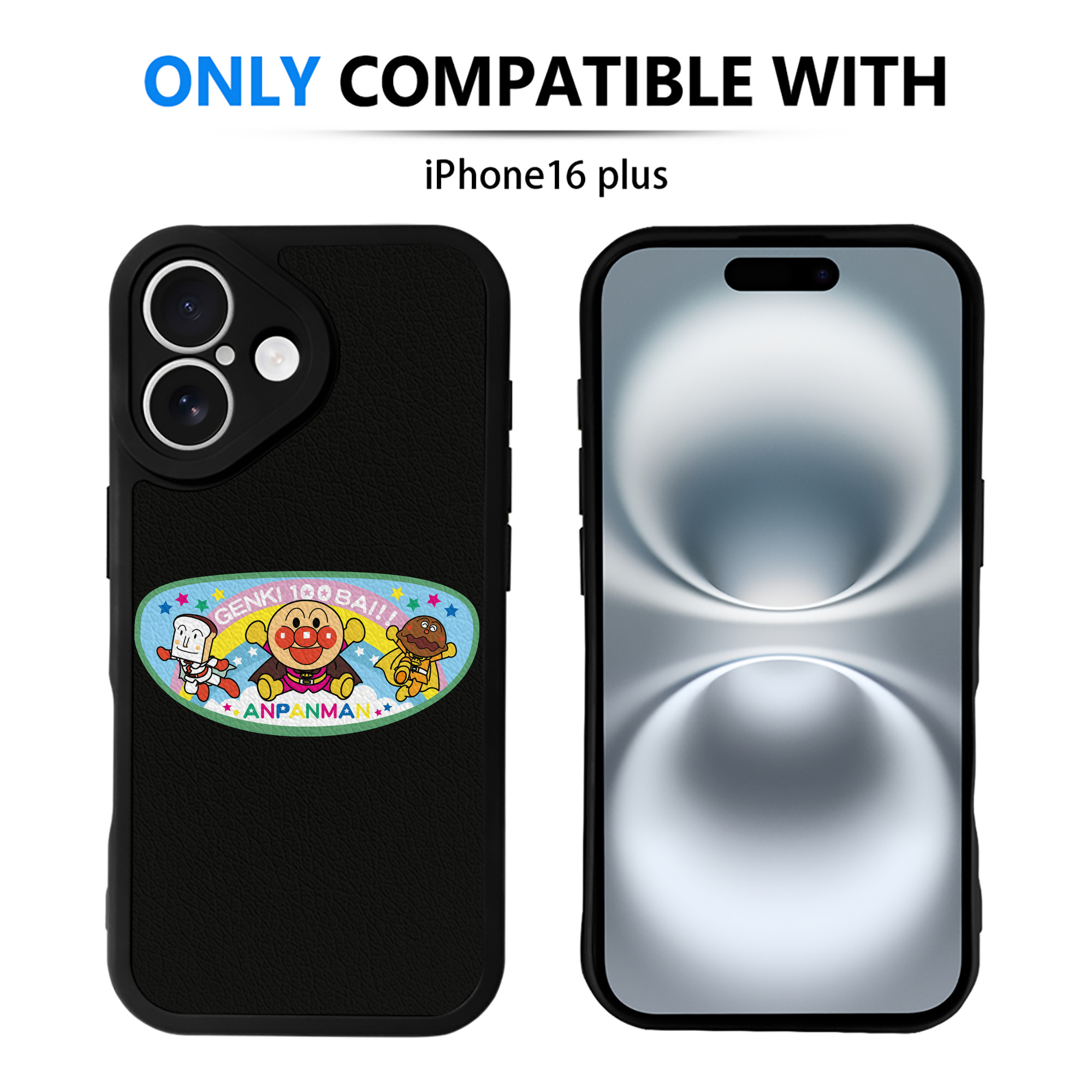（画像用） アンパンマン Anpanman 【iPhone 16シリーズ対応】シリコンスマホケース（レザー調） 材質：シリコン